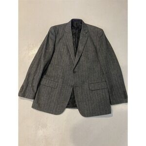 Club Room 44L Gray Herringbone Flannel Mens Blazer Suit Jacket Sport Coat
